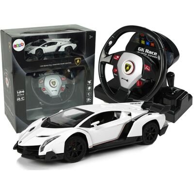 Viking Choice Afstandsbediening Auto Lamborghini Veneno Wit 2.4G Afstandsbediening Stuurwiel Geluid Licht Viking Choice Afstandsbediening Auto Lamborghini Veneno Wit 2.4G Afstandsbediening Stuurwiel Geluid Licht