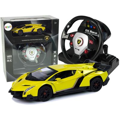 Viking Choice Afstandsbediening Auto Lamborghini Veneno Geel 2.4G Afstandsbediening Stuurwiel Geluid Licht Viking Choice Afstandsbediening Auto Lamborghini Veneno Geel 2.4G Afstandsbediening Stuurwiel Geluid Licht