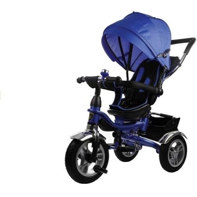 LEAN Toys Driewieler met duwstang en zonnekap - 88x50x115cm - donkerblauw LEAN Toys Driewieler met duwstang en zonnekap - 88x50x115cm - donkerblauw