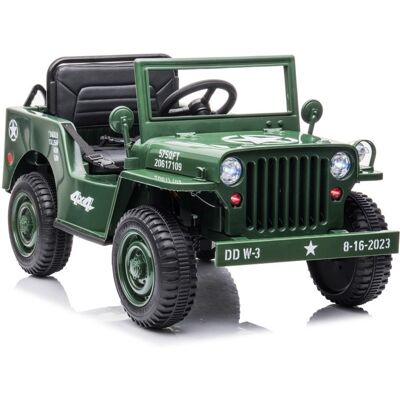LEAN Toys Elektrische kinderauto - JEEP WILLYS - 110x60x58cm - legergroen LEAN Toys Elektrische kinderauto - JEEP WILLYS - 110x60x58cm - legergroen