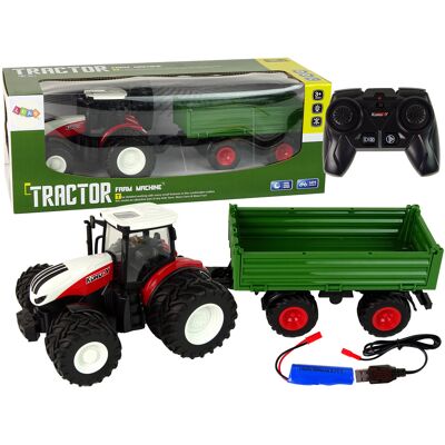 LEAN Toys Bestuurbare trekker - RC tractor - 2,4G - 19x12x15cm - rood wit LEAN Toys Bestuurbare trekker - RC tractor - 2,4G - 19x12x15cm - rood wit