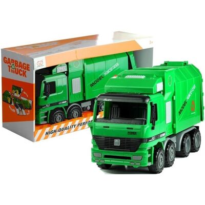 LEAN Toys Vuilniswagen speelgoed - 36,5x12x18,5cm - clip-on bak - groen LEAN Toys Vuilniswagen speelgoed - 36,5x12x18,5cm - clip-on bak - groen