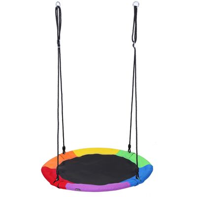 ECOTOYS Nestschommel - ronde schommel - 100 cm - tot 150 kg - regenboog ECOTOYS Nestschommel - ronde schommel - 100 cm - tot 150 kg - regenboog