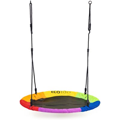 ECOTOYS Nestschommel - nest schommel - Ø100cm - max 150 kg - regenboog ECOTOYS Nestschommel - nest schommel - Ø100cm - max 150 kg - regenboog