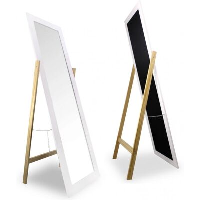 Chomik Staande spiegel - houten lijst - wit - hout - 54x45x157 cm Chomik Staande spiegel - houten lijst - wit - hout - 54x45x157 cm