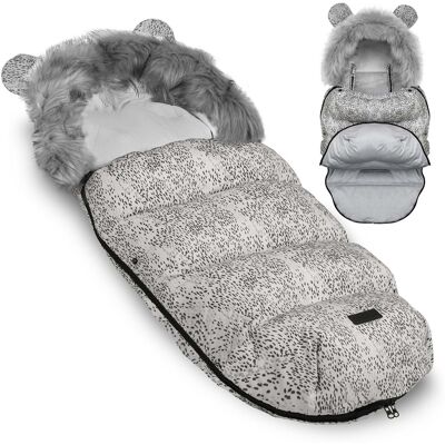 Viking Choice Voetenzak kinderwagen - buggy - Wit met stippen Viking Choice Voetenzak kinderwagen - buggy - Wit met stippen