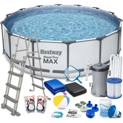 Bestway opzetzwembad - 457x122cm - blauw - filterpomp & accessoires Bestway opzetzwembad - 457x122cm - blauw - filterpomp & accessoires