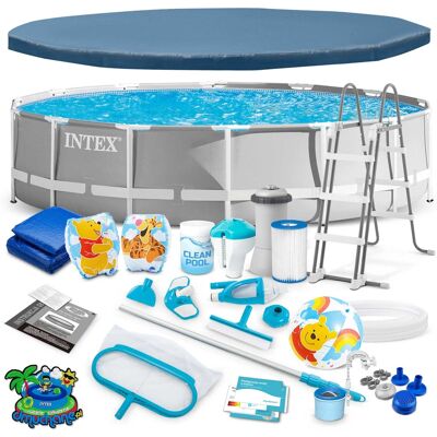 Intex opzetzwembad - 457x122 cm - grijs - veel accessoires Intex opzetzwembad - 457x122 cm - grijs - veel accessoires