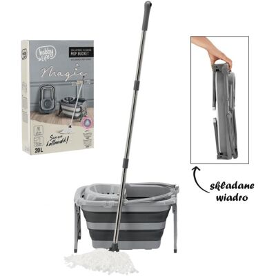 Chomik Inklapbare mop met emmer - met pers - handig Chomik Inklapbare mop met emmer - met pers - handig