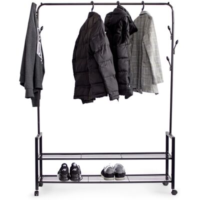 Viking Choice Standhanger met 2 planken, standaard met wielen voor kleding Viking Choice Standhanger met 2 planken, standaard met wielen voor kleding