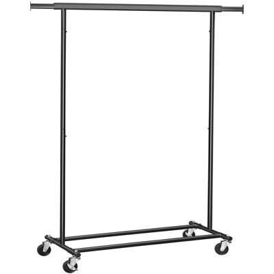 Viking Choice Kledingrek op wielen - 92-132x45,4x160cm - tot 90 kg - zwart Viking Choice Kledingrek op wielen - 92-132x45,4x160cm - tot 90 kg - zwart