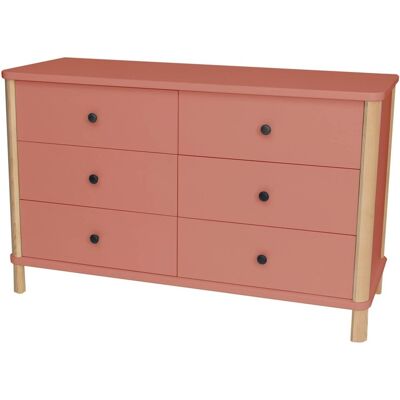 Viking Choice Antiek Roze Ashme Ladekast - Hoogte 70cm, Breedte 114cm, 6 Lades FSC Gecertificeerd Viking Choice Antiek Roze Ashme Ladekast - Hoogte 70cm, Breedte 114cm, 6 Lades FSC Gecertificeerd