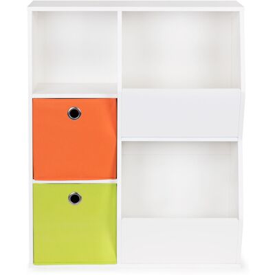 ECOTOYS Boekenkast - met functionele houders en uittrekbare manden ECOTOYS Boekenkast - met functionele houders en uittrekbare manden