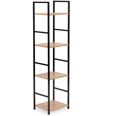 ECOTOYS Boekenkast - 113 cm - 4 planken - zwart & houtkleur ECOTOYS Boekenkast - 113 cm - 4 planken - zwart & houtkleur