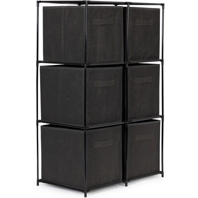 ECOTOYS Opbergkast - 69x35x101cm - 6 manden - grijs ECOTOYS Opbergkast - 69x35x101cm - 6 manden - grijs
