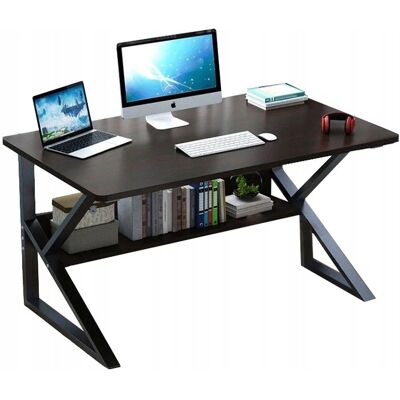 ECOTOYS Zwart computerbureau - 100x60 - met plank ECOTOYS Zwart computerbureau - 100x60 - met plank