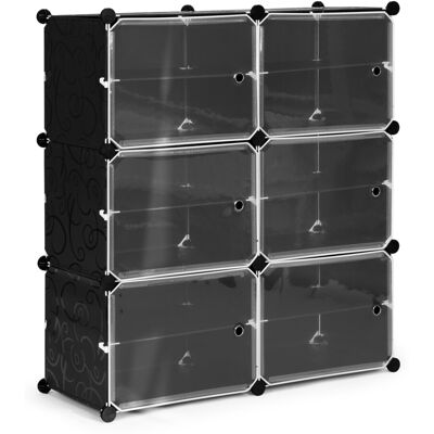 ECOTOYS Modulaire schoenenkast - zwart - 60x30x90cm ECOTOYS Modulaire schoenenkast - zwart - 60x30x90cm