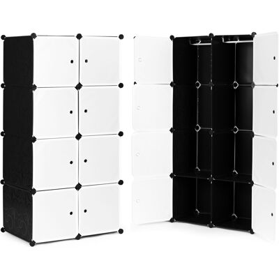 ECOTOYS Modulaire kast zwart - Schoenen - Kleding - 8 vakken - 144 x 46 x 71 cm ECOTOYS Modulaire kast zwart - Schoenen - Kleding - 8 vakken - 144 x 46 x 71 cm