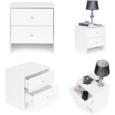 ECOTOYS Wit nachtkastje met lades - Modern - 2 - 45 x 48 x 35 cm ECOTOYS Wit nachtkastje met lades - Modern - 2 - 45 x 48 x 35 cm