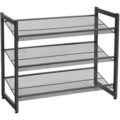 Leobert Zwart metalen schoenrek - 3 niveaus Leobert Zwart metalen schoenrek - 3 niveaus