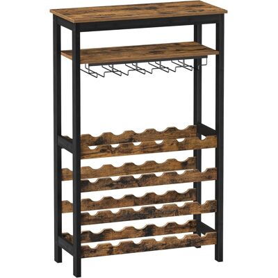 Leobert Houten wijnrek - rustiek bruin - 24 flessen - 66 x 30 x 100 cm Leobert Houten wijnrek - rustiek bruin - 24 flessen - 66 x 30 x 100 cm