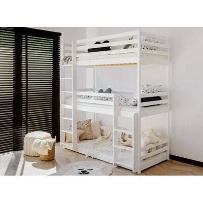 Lano Stapelbed TED - 90x200 cm - 3 persoons - wit Lano Stapelbed TED - 90x200 cm - 3 persoons - wit