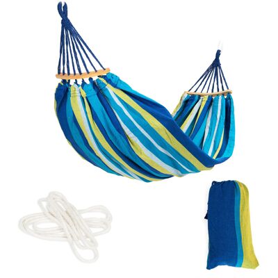 Viking Choice Hangmat 2 persoons - 185 x 150 cm - blauw/geel Viking Choice Hangmat 2 persoons - 185 x 150 cm - blauw/geel