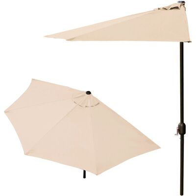 ECOTOYS Balkonparasol - halve parasol - met zwengel - 240 cm - beige ECOTOYS Balkonparasol - halve parasol - met zwengel - 240 cm - beige