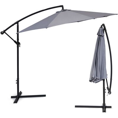 ECOTOYS Zweefparasol - zwengelmechanisme - 300 cm - grijs ECOTOYS Zweefparasol - zwengelmechanisme - 300 cm - grijs