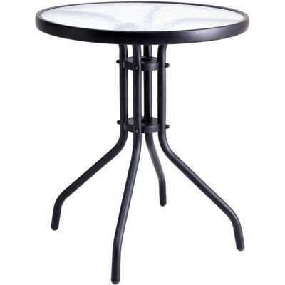 ECOTOYS Ronde glazen tuintafel - Zwart - 60cm ECOTOYS Ronde glazen tuintafel - Zwart - 60cm