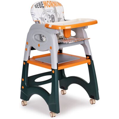 ECOTOYS Kinderstoel - meegroeistoel - 2-in-1 - met speeltafel - oranje ECOTOYS Kinderstoel - meegroeistoel - 2-in-1 - met speeltafel - oranje
