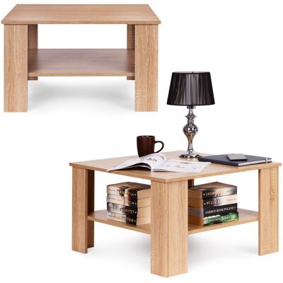 ECOTOYS Salontafel met schap - vierkant - 68x68x41 cm - modern - hout ECOTOYS Salontafel met schap - vierkant - 68x68x41 cm - modern - hout
