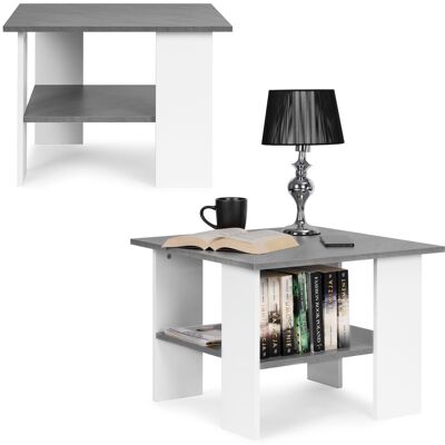 ECOTOYS Salontafel - 60x60x45cm - Functionele plank - Grijs ECOTOYS Salontafel - 60x60x45cm - Functionele plank - Grijs