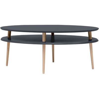 Ragaba Hoge salontafel Ovo in grafiet met FSC-hout & MDF, 110x70x45cm Ragaba Hoge salontafel Ovo in grafiet met FSC-hout & MDF, 110x70x45cm