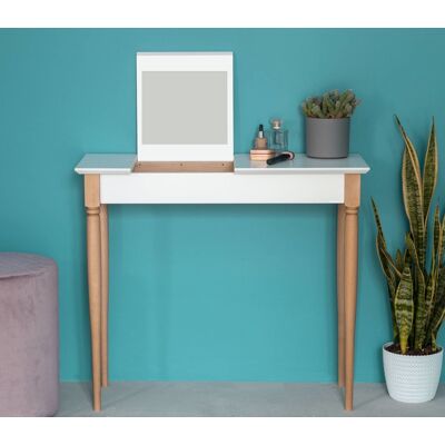Ragaba Kaptafel Mamo: FSC beukenhout & MDF, spiegel & opberger, wit Ragaba Kaptafel Mamo: FSC beukenhout & MDF, spiegel & opberger, wit