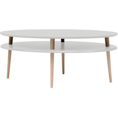 Ragaba Hoge salontafel Ovo - Lichtgrijs beukenhout en MDF, FSC-gecertificeerd, 45x110x70cm Ragaba Hoge salontafel Ovo - Lichtgrijs beukenhout en MDF, FSC-gecertificeerd, 45x110x70cm