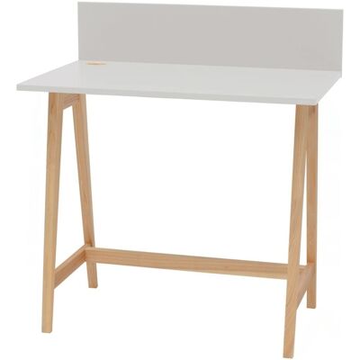 Ragaba Luka bureau in lichtgrijs met essenhouten poten - 85 x 75 x 50 cm, FSC gecertificeerd Ragaba Luka bureau in lichtgrijs met essenhouten poten - 85 x 75 x 50 cm, FSC gecertificeerd