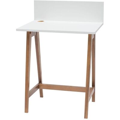 Ragaba Luka Wit Essenhouten Bureau met Eiken Poten FSC Gecertificeerd Ragaba Luka Wit Essenhouten Bureau met Eiken Poten FSC Gecertificeerd