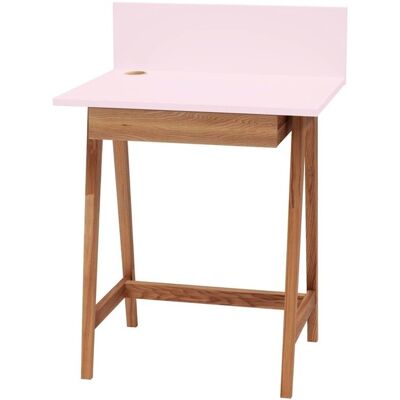 Ragaba Luka Roze Bureau 65cm breed Eiken poten Lade & FSC gecertificeerd Ragaba Luka Roze Bureau 65cm breed Eiken poten Lade & FSC gecertificeerd