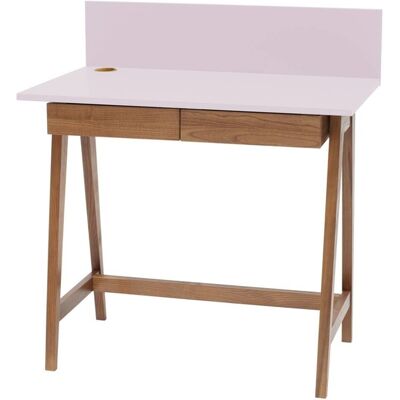 Ragaba Luka Roze Bureau 85cm Breed met Eiken Poten en Lade FSC Gecertificeerd Ragaba Luka Roze Bureau 85cm Breed met Eiken Poten en Lade FSC Gecertificeerd