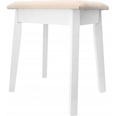 Chomik Kruk - voor kaptafel - massief hout - 38x28x47 cm - wit, beige Chomik Kruk - voor kaptafel - massief hout - 38x28x47 cm - wit, beige
