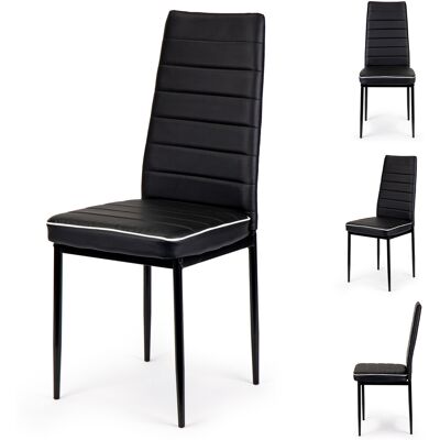 ECOTOYS Eetkamerstoelen - eco leer - 41x42x96cm - set van 4 - zwart ECOTOYS Eetkamerstoelen - eco leer - 41x42x96cm - set van 4 - zwart