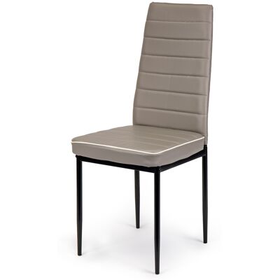 ECOTOYS Eetkamerstoelen - eco leer - 41x42x96cm - set van 4 - grijs ECOTOYS Eetkamerstoelen - eco leer - 41x42x96cm - set van 4 - grijs