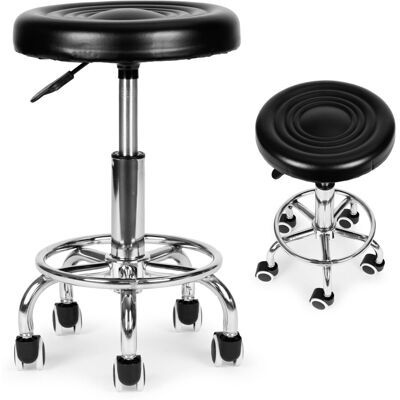 ECOTOYS Tabouret kruk - 33x44-56 cm - draaibaar - zwart ECOTOYS Tabouret kruk - 33x44-56 cm - draaibaar - zwart