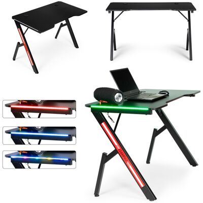 ECOTOYS Gaming bureau - met LED - zwart - 120x60x75cm ECOTOYS Gaming bureau - met LED - zwart - 120x60x75cm