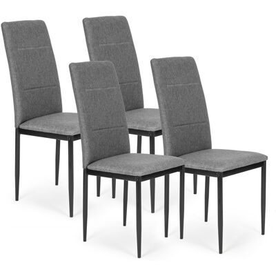 ECOTOYS Eetkamerstoelen grijs - Set van 4 - Woonkamerstoelen ECOTOYS Eetkamerstoelen grijs - Set van 4 - Woonkamerstoelen