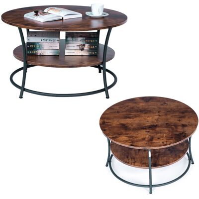ECOTOYS Salontafel - loft style - 80 x 80 cm - metaal en hout ECOTOYS Salontafel - loft style - 80 x 80 cm - metaal en hout
