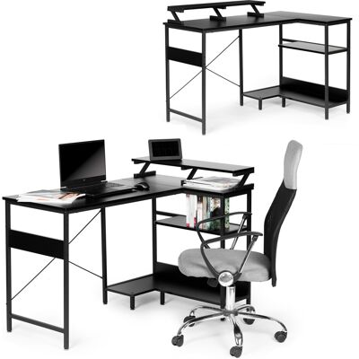 ECOTOYS Hoekbureau - MDF tafelblad - metalen structuur - verstelbare voeten ECOTOYS Hoekbureau - MDF tafelblad - metalen structuur - verstelbare voeten