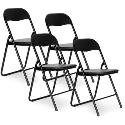 ECOTOYS Tuinstoelen - zwart - opvouwbaar - eco-leer ECOTOYS Tuinstoelen - zwart - opvouwbaar - eco-leer