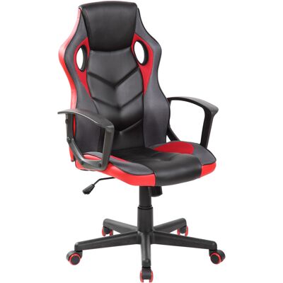 ModernHome Gaming stoel - zwart/rood - ecologisch leer - verstelbaar ModernHome Gaming stoel - zwart/rood - ecologisch leer - verstelbaar